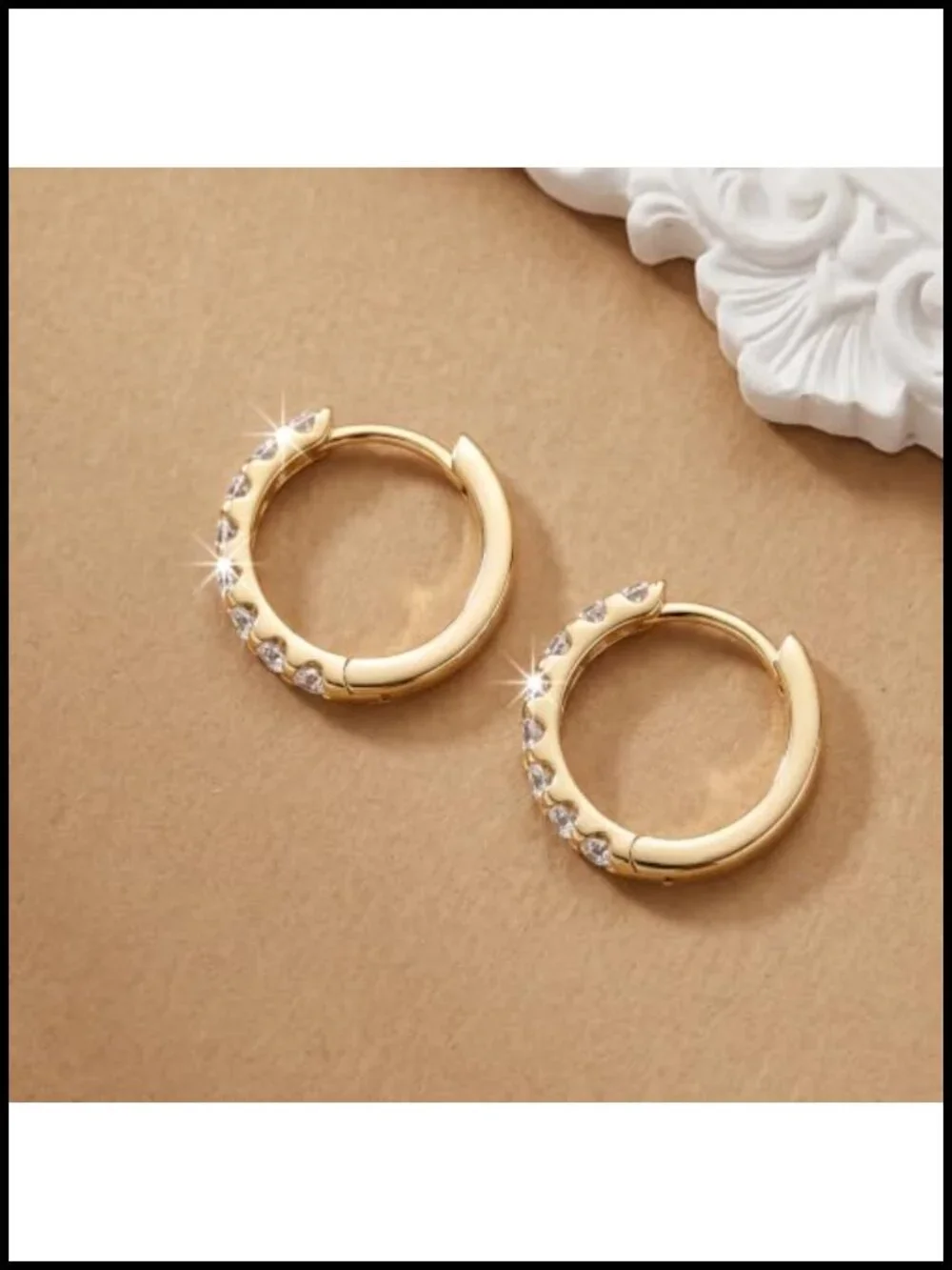 14K Gold Plated Hoop Earrings for Women - CZ Huggie Hoops, Multiple Sizes